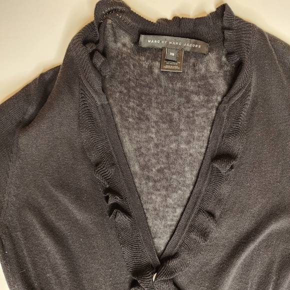 Marc Jacobs Buttondown Ruffle Drop Waist Victorian Witchy Sweater Dress Sz XS - Picture 2 of 12